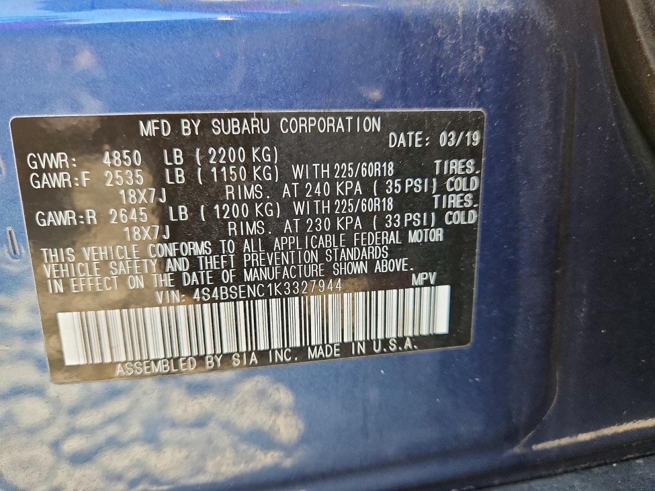 2019 SUBARU Outback