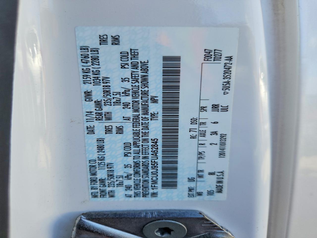 2015 FORD ESCAPE