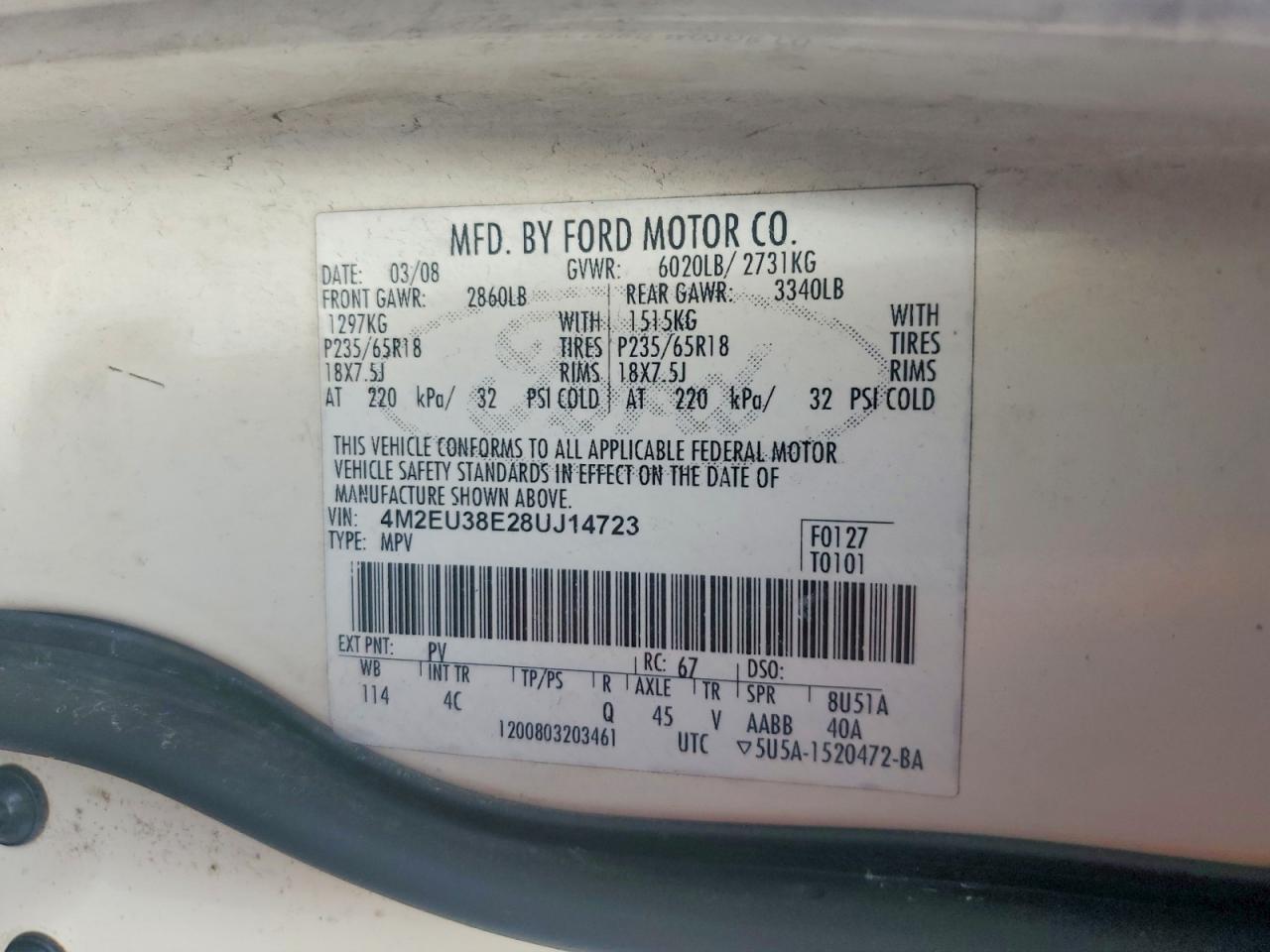 2008 MERCURY Mountaineer