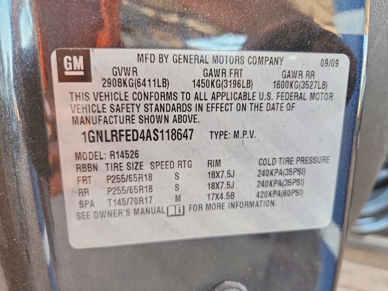 2010 CHEVROLET TRAVERSE