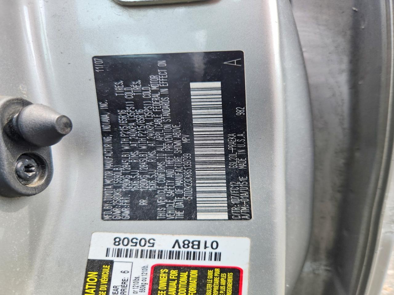 2008 TOYOTA SIENNA