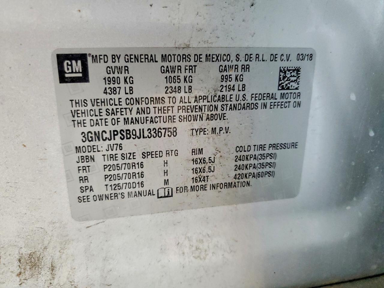 2018 CHEVROLET TRAX