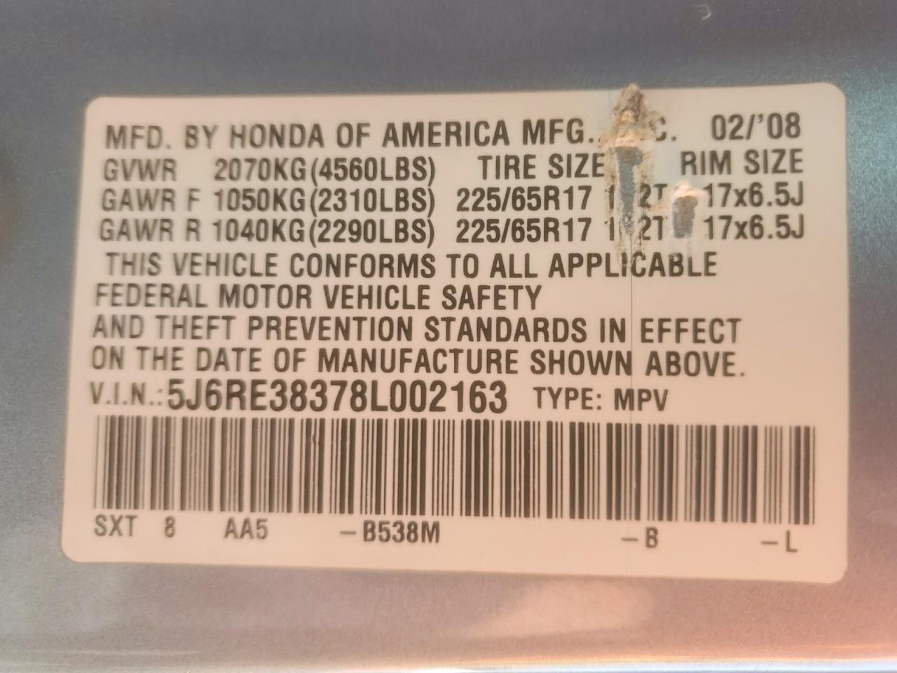 2008 HONDA CR-V
