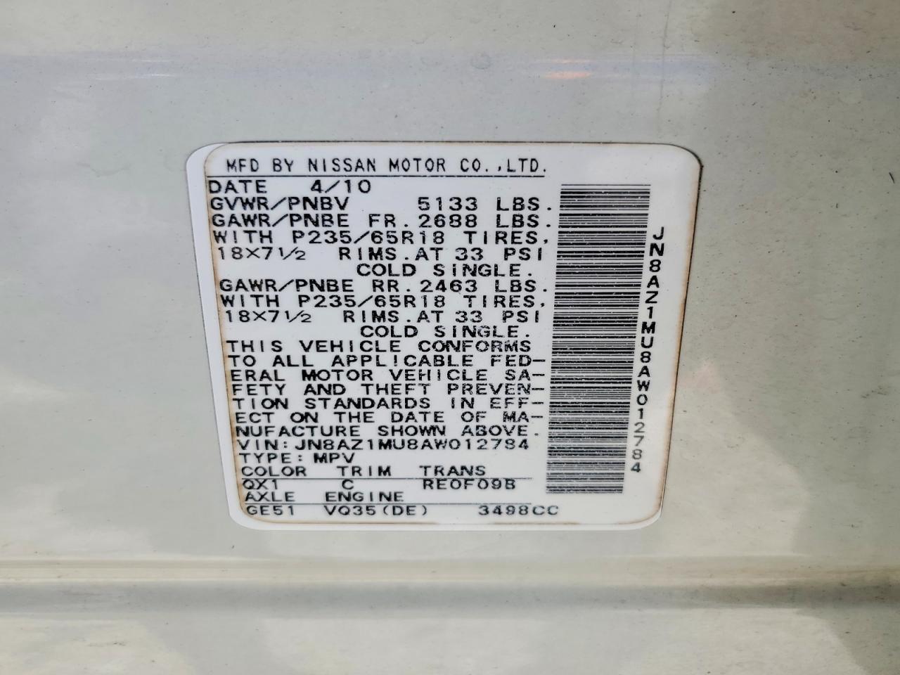 2010 NISSAN MURANO