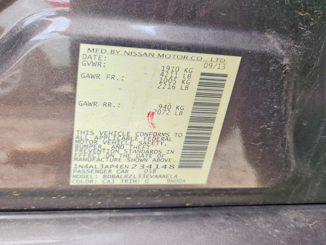 2014 NISSAN ALTIMA