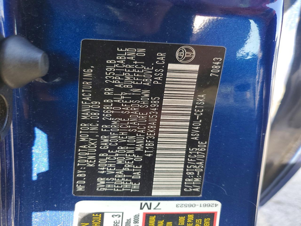 2010 TOYOTA CAMRY