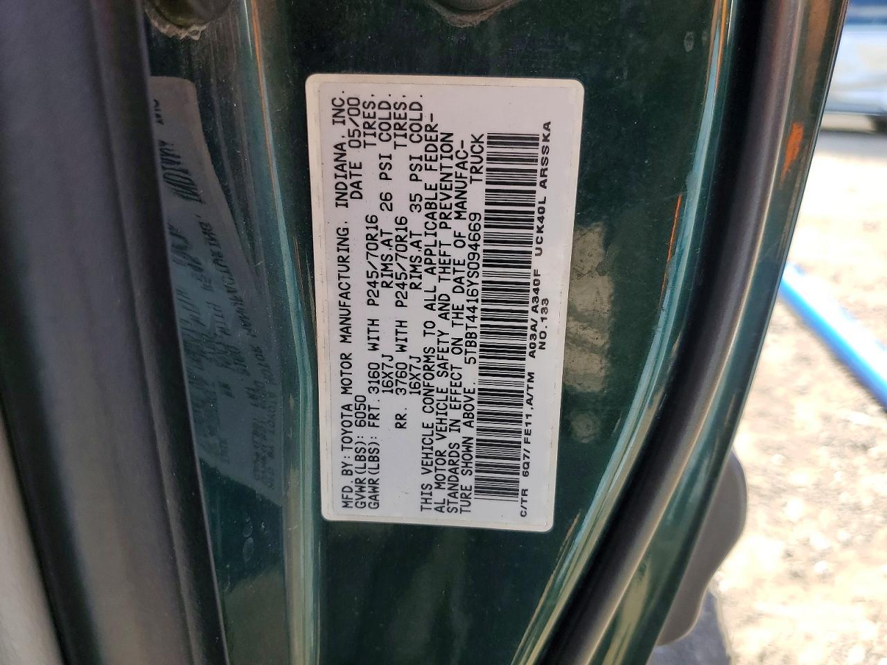 2000 TOYOTA TUNDRA