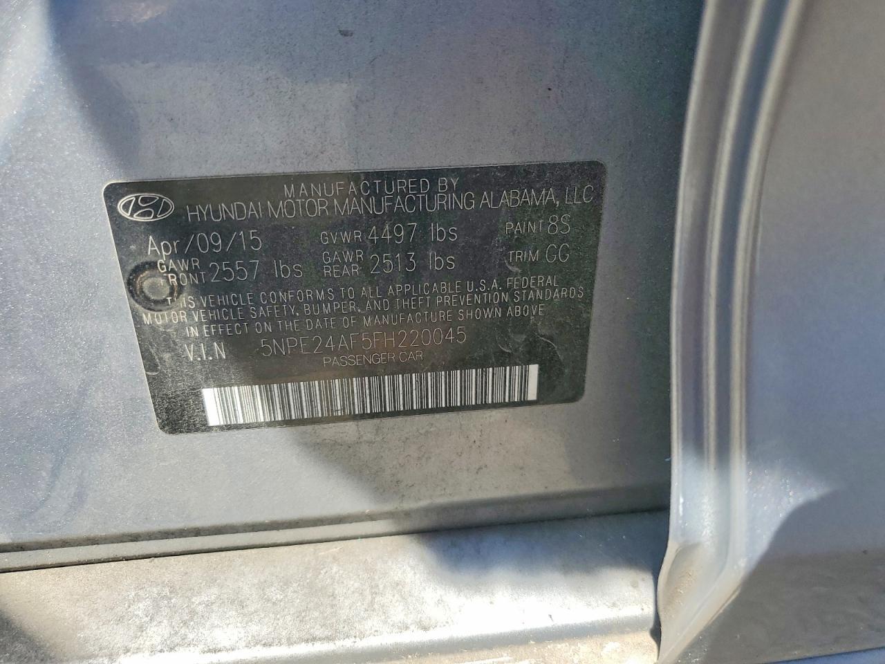 2015 HYUNDAI SONATA