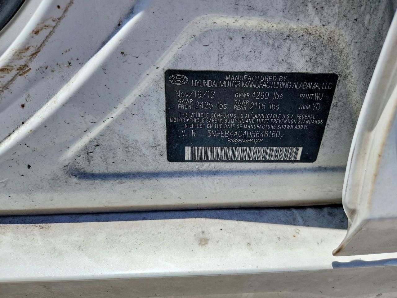 2013 HYUNDAI SONATA