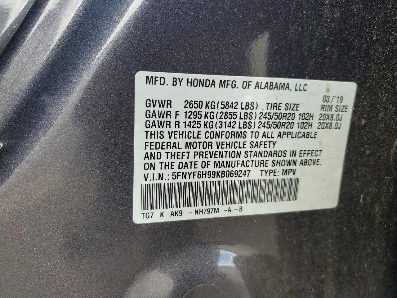2019 HONDA PILOT