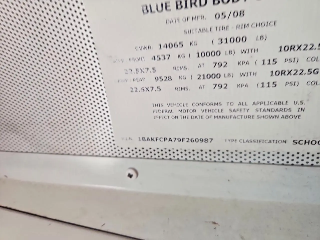 2009 BLUE BIRD