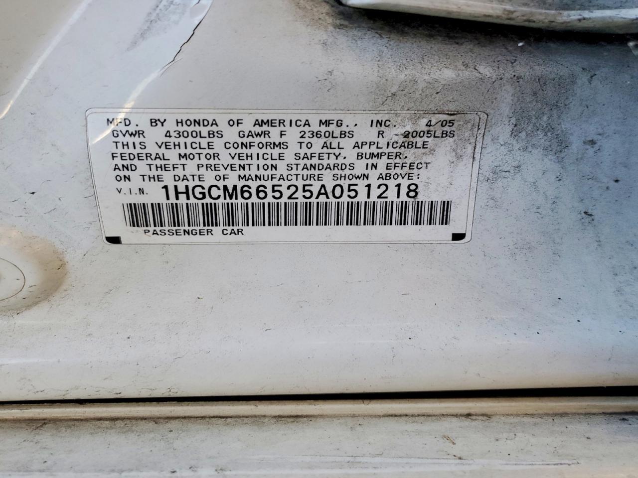 2005 HONDA ACCORD