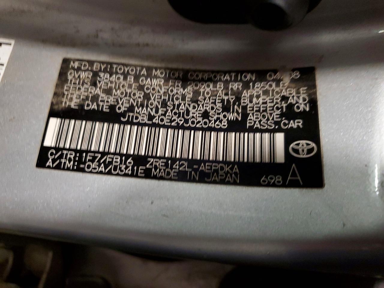 2009 TOYOTA COROLLA