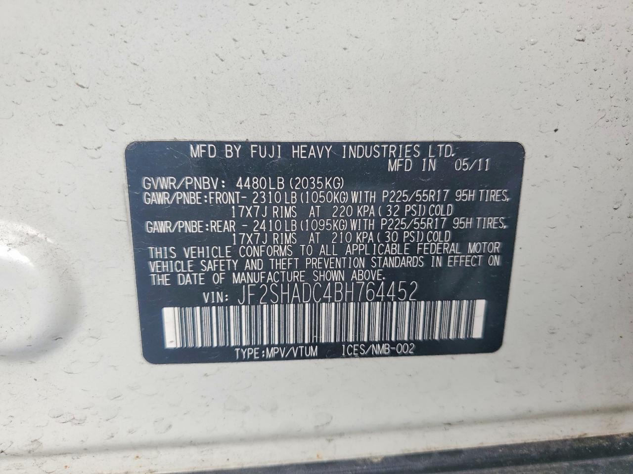 2011 SUBARU FORESTER