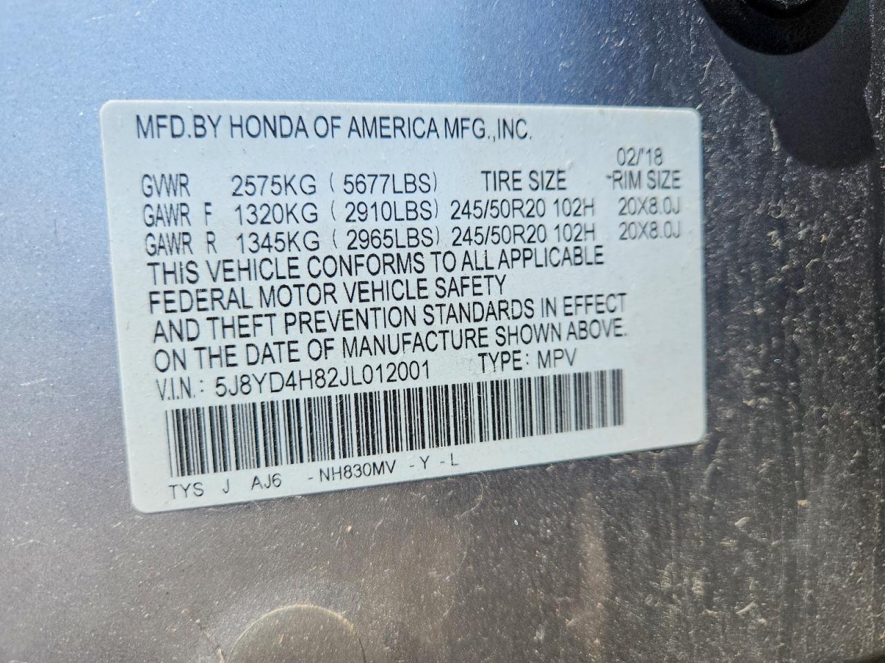 2018 ACURA MDX