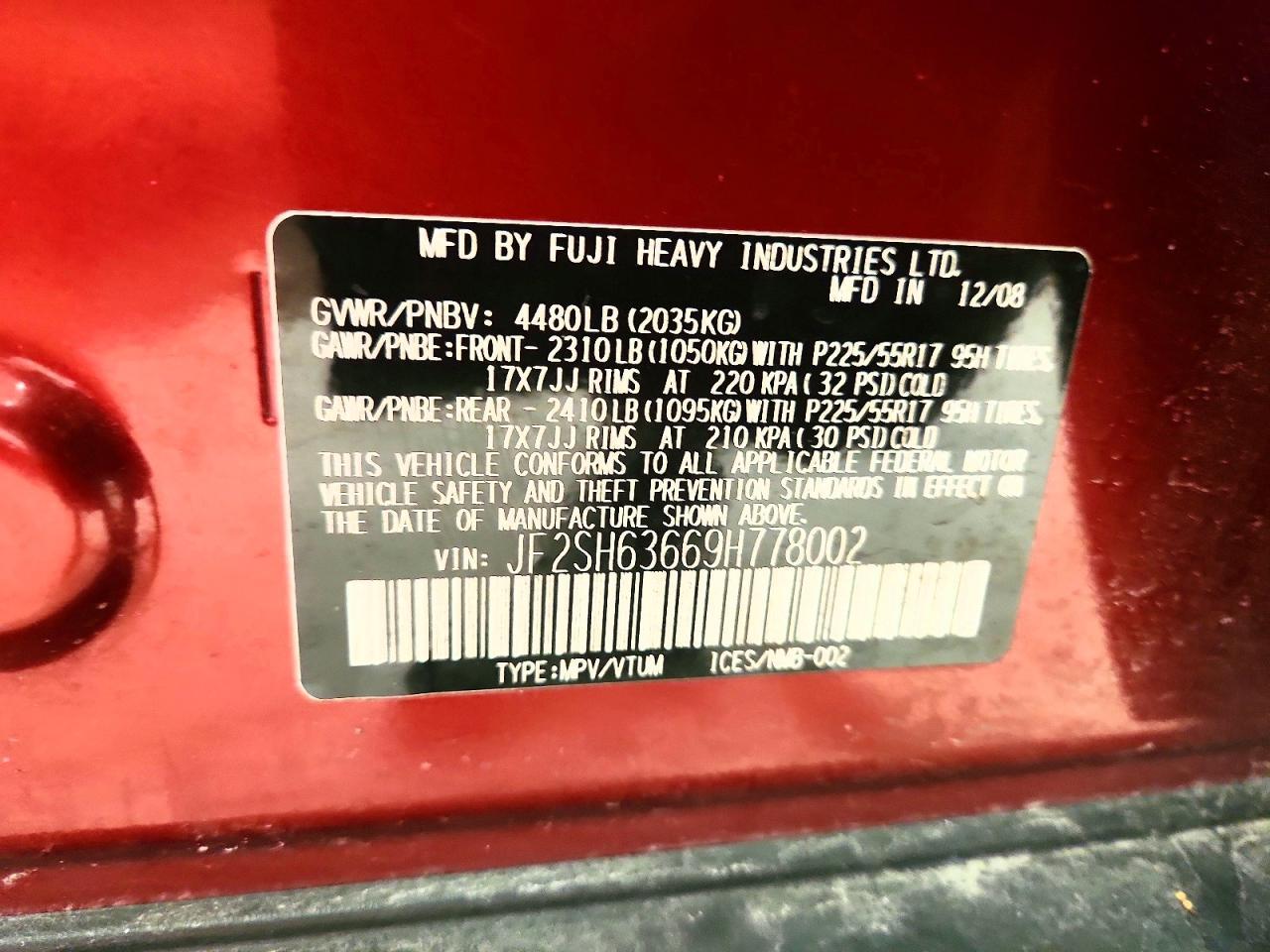 2009 SUBARU FORESTER
