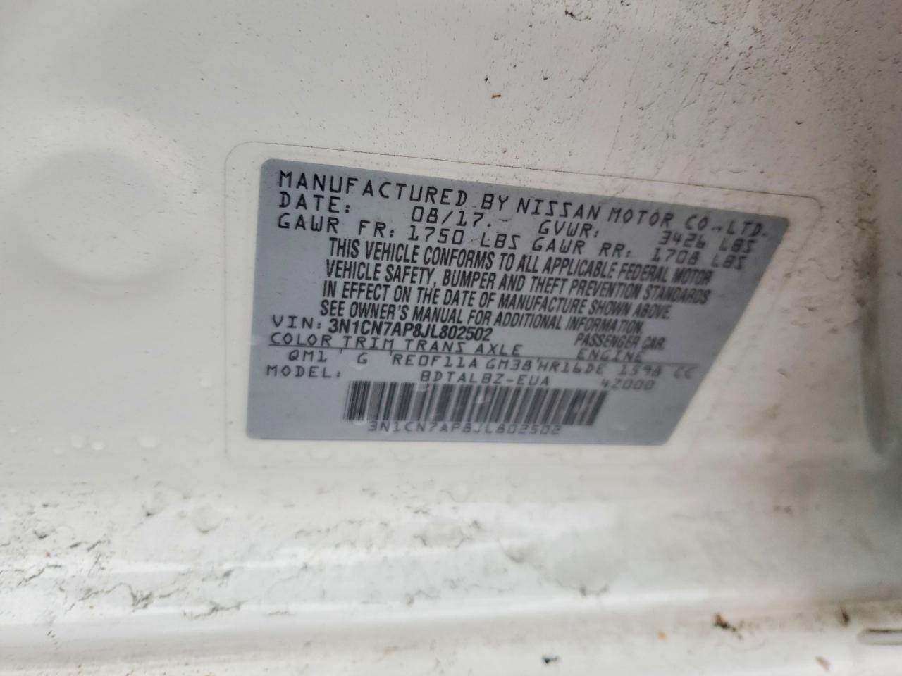 2018 NISSAN VERSA