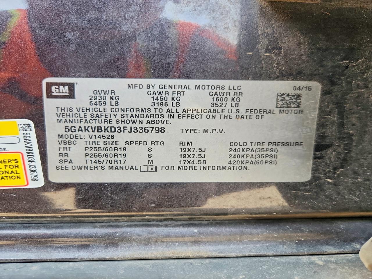 2015 BUICK ENCLAVE