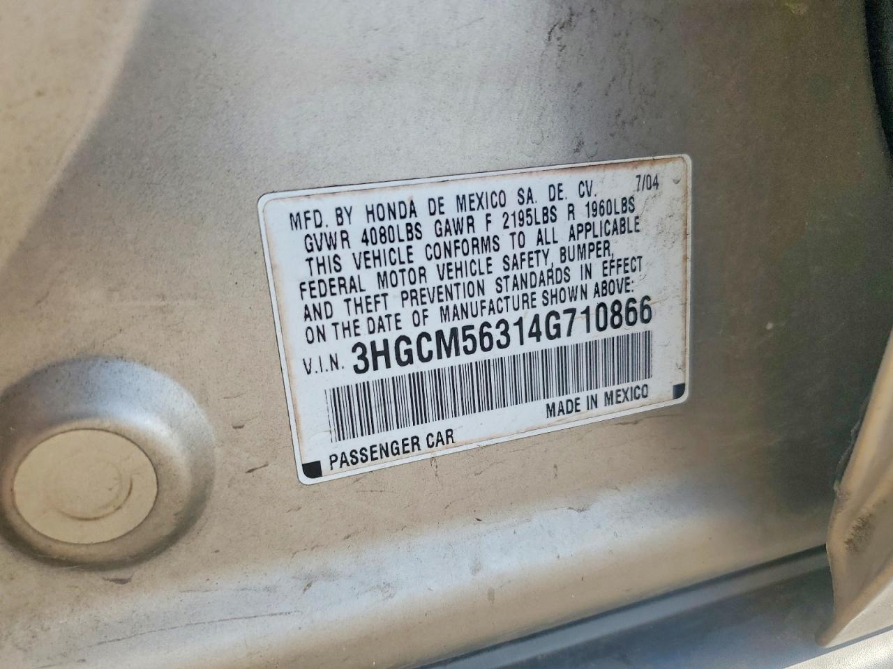 2004 HONDA ACCORD