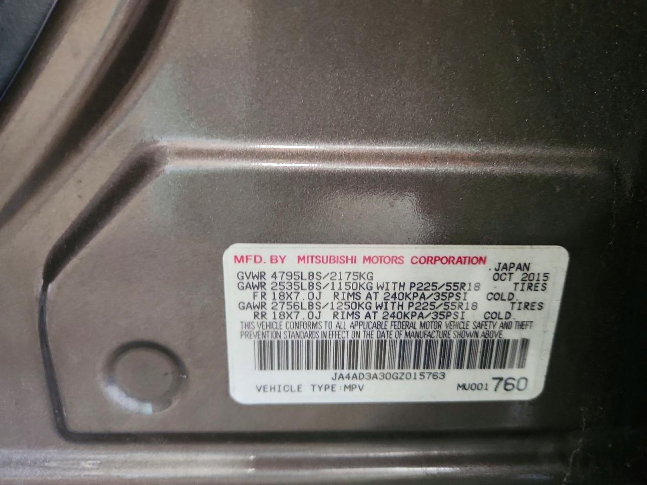 2016 MITSUBISHI outlander