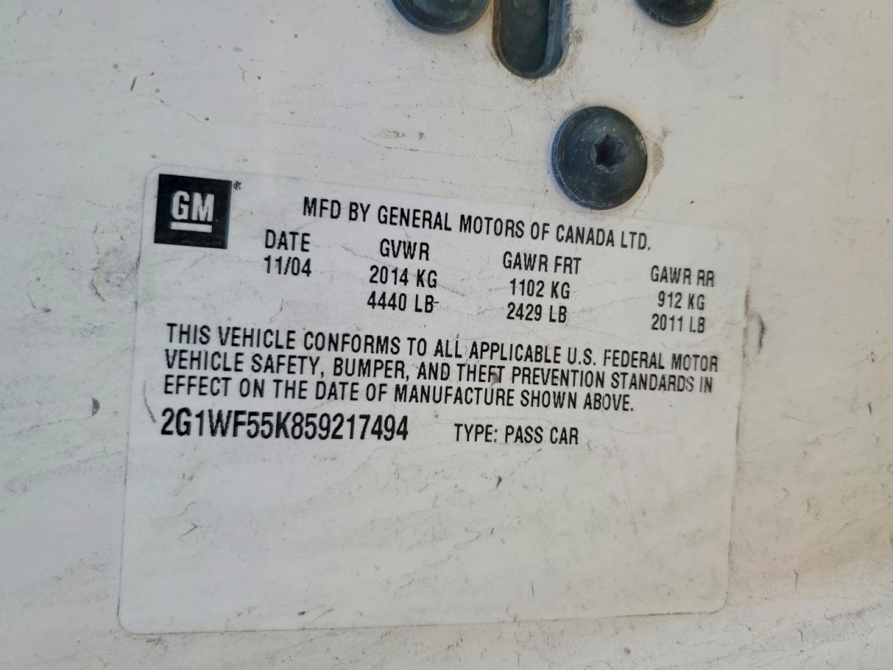 2005 CHEVROLET IMPALA