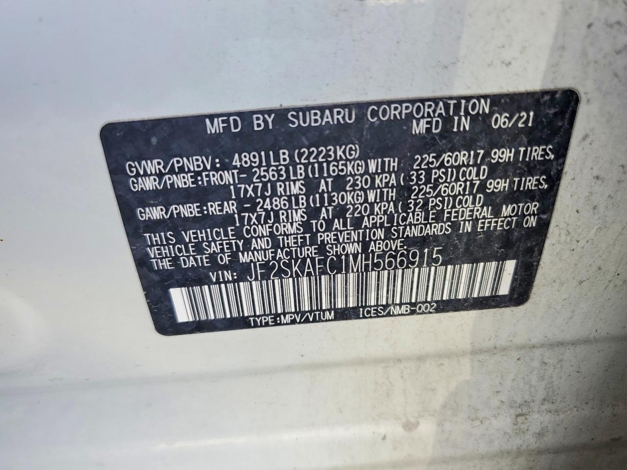 2021 SUBARU FORESTER