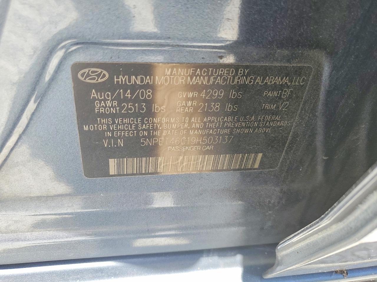 2009 HYUNDAI SONATA