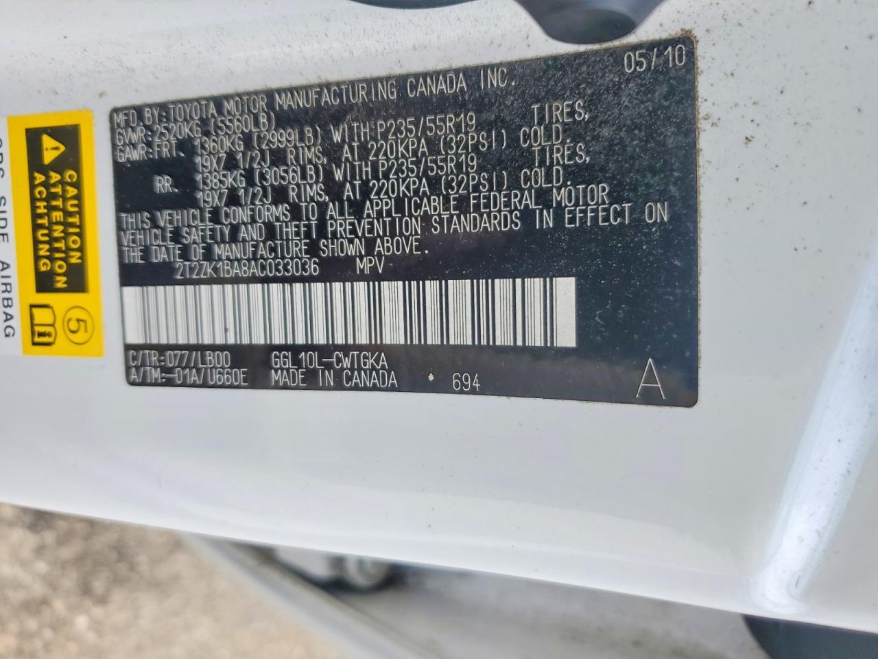 2010 LEXUS RX 350