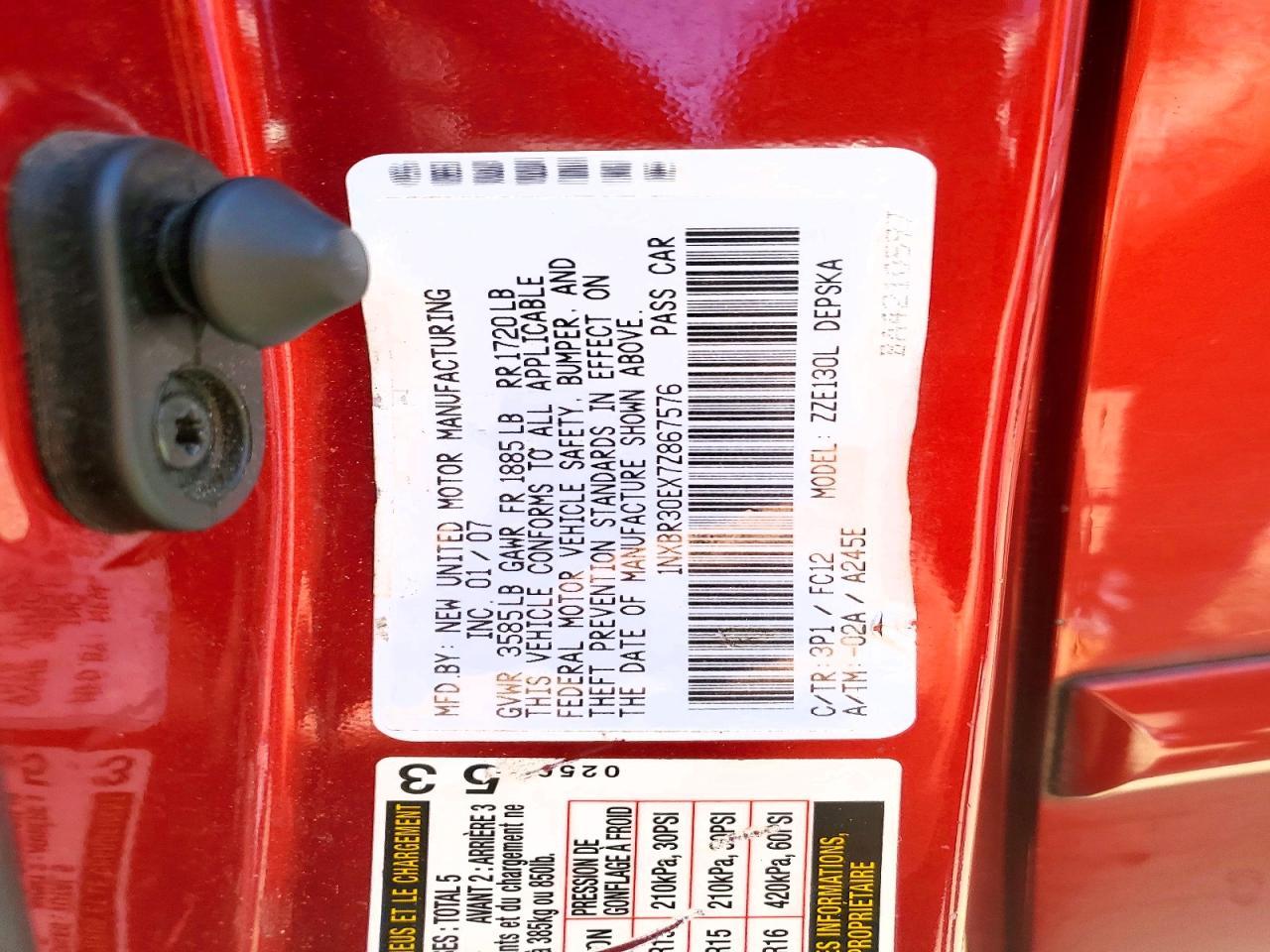 2007 TOYOTA COROLLA