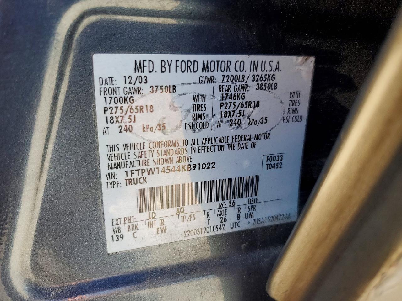 2004 FORD F-150 Lightning