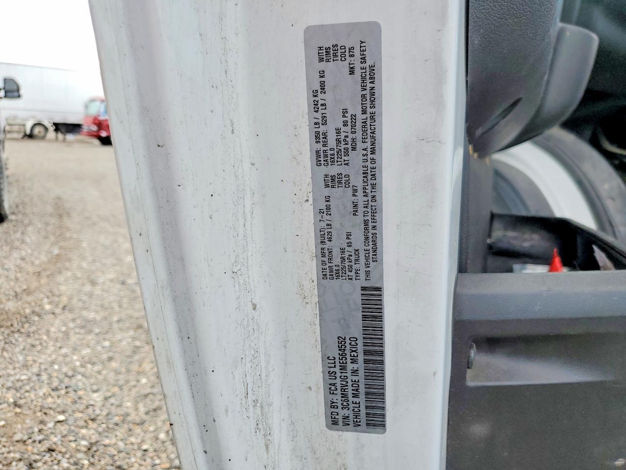 2021 RAM ProMaster 3500