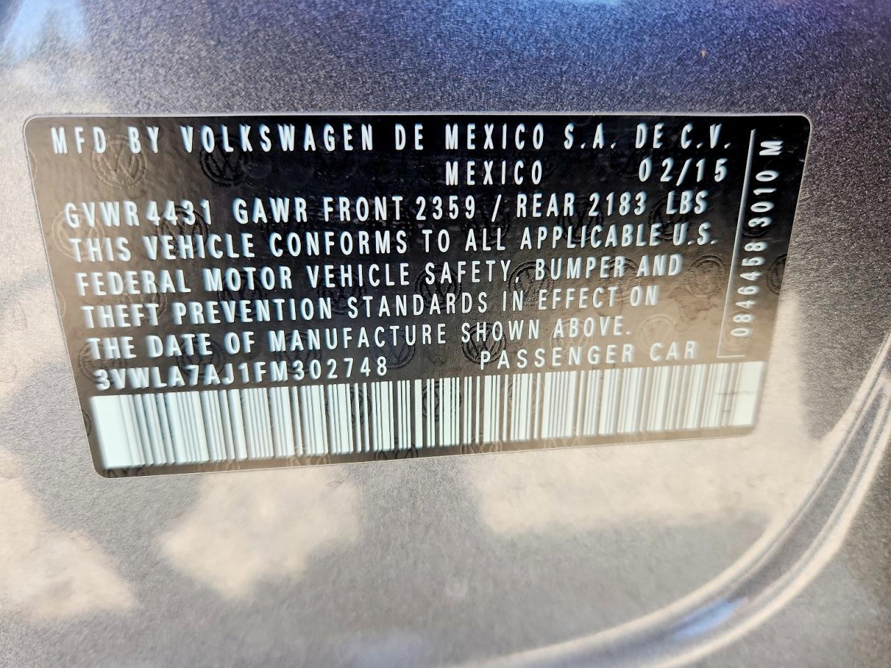 2015 VOLKSWAGEN JETTA