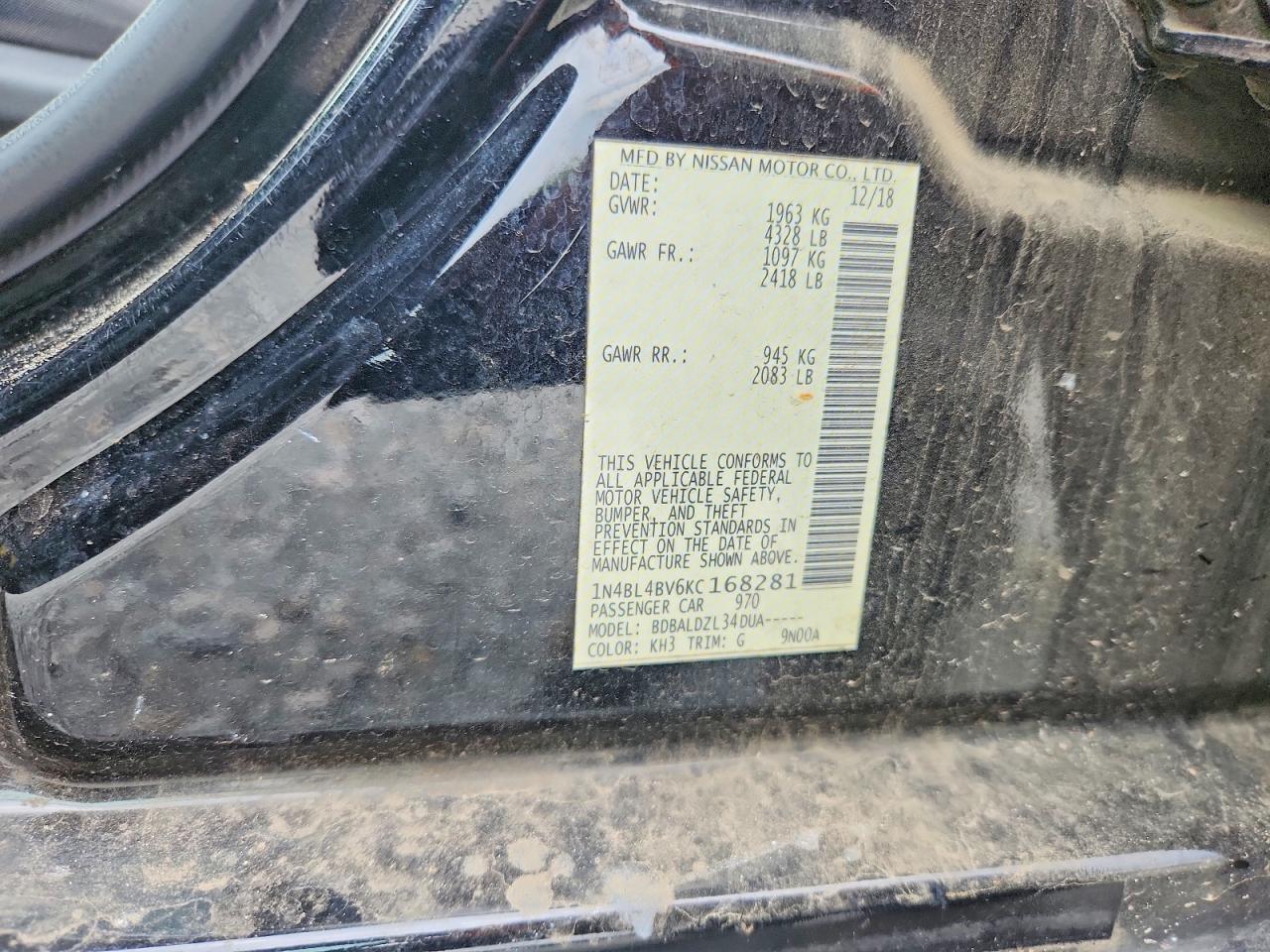 2019 NISSAN ALTIMA