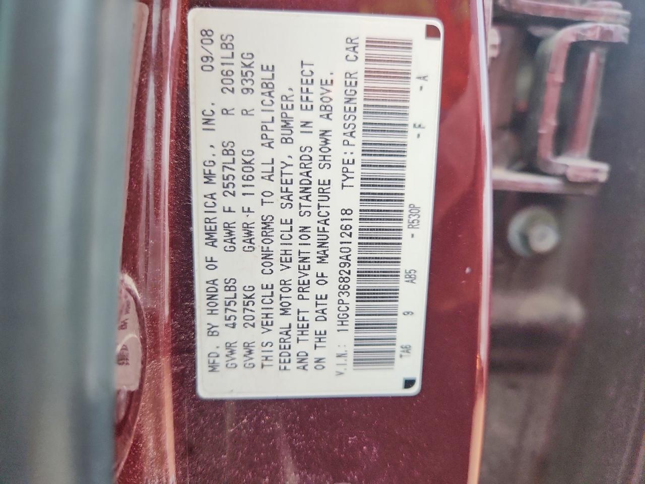 2009 HONDA ACCORD
