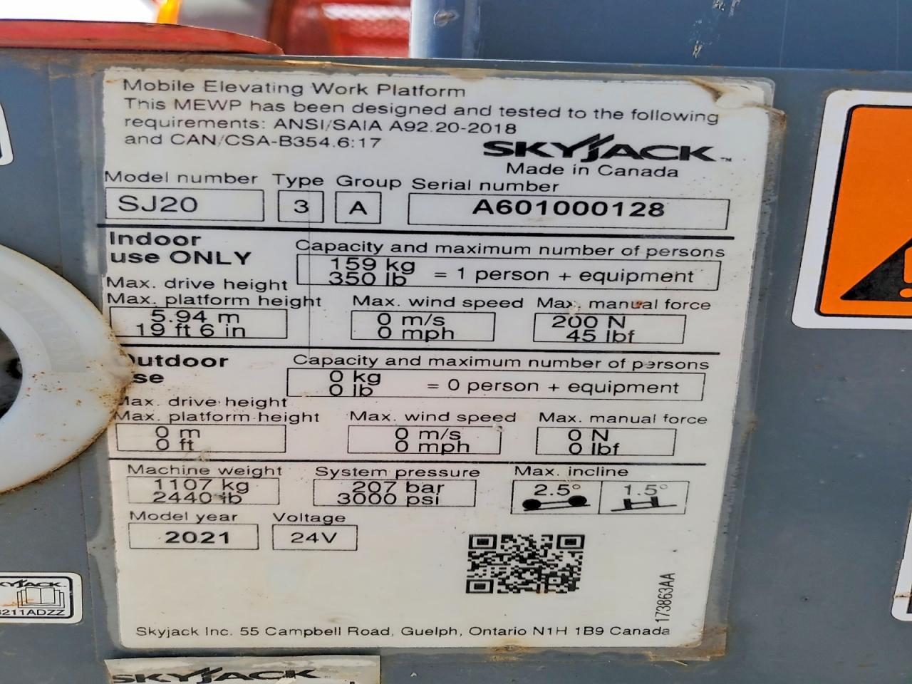 2021 SKYJACK Sj20
