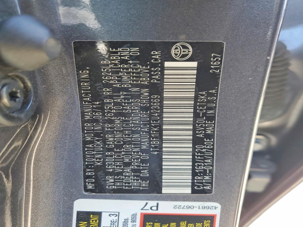 2014 TOYOTA CAMRY