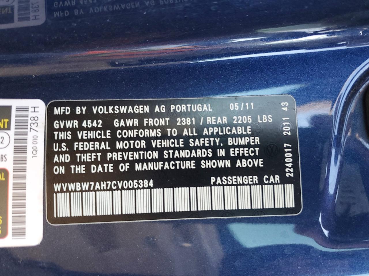 2012 VOLKSWAGEN EOS