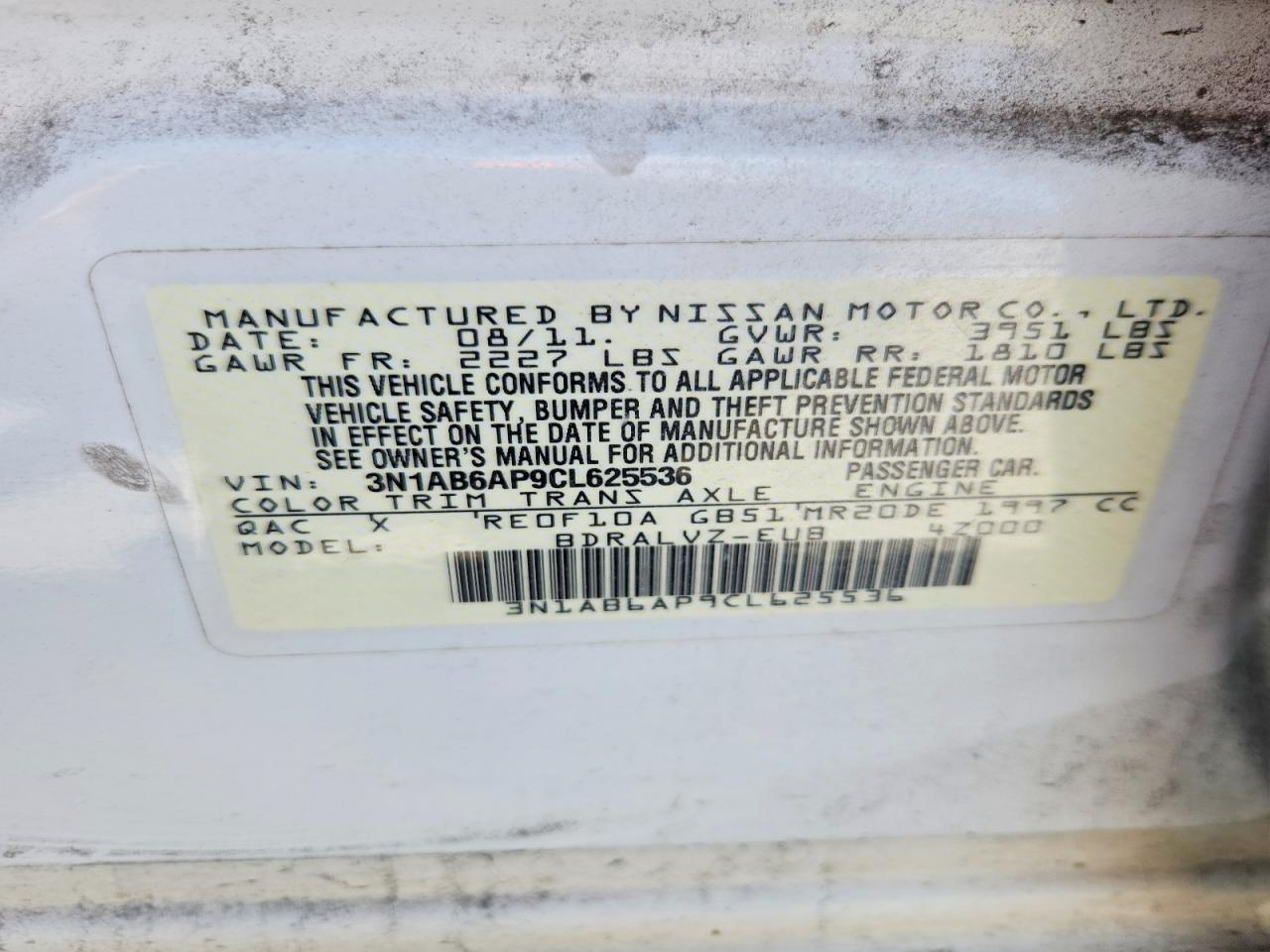 2012 NISSAN SENTRA