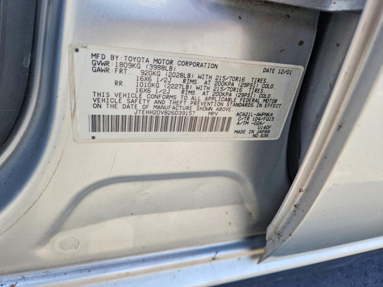 2002 TOYOTA RAV4