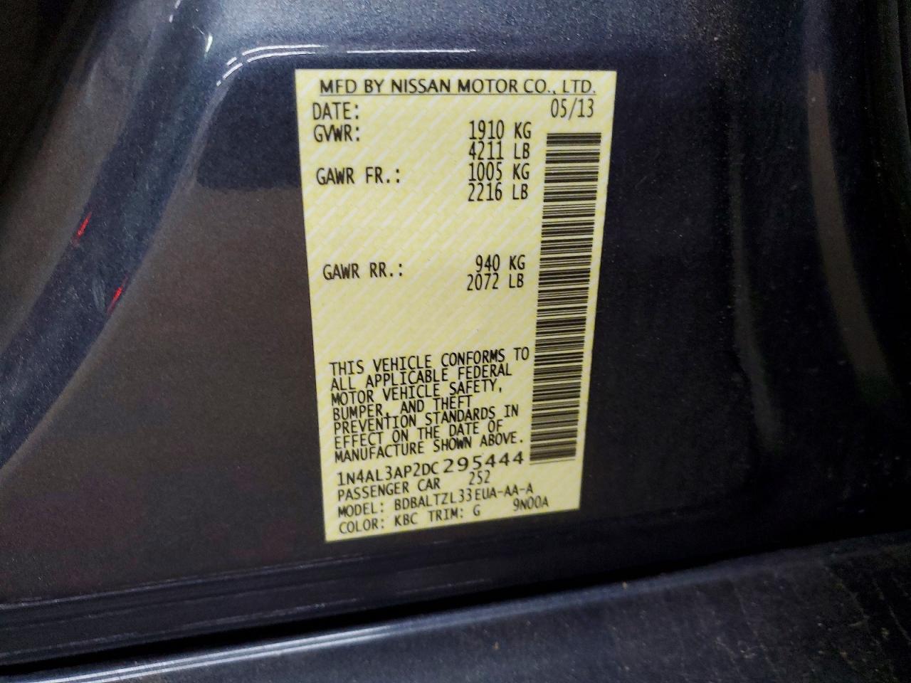 2013 NISSAN ALTIMA