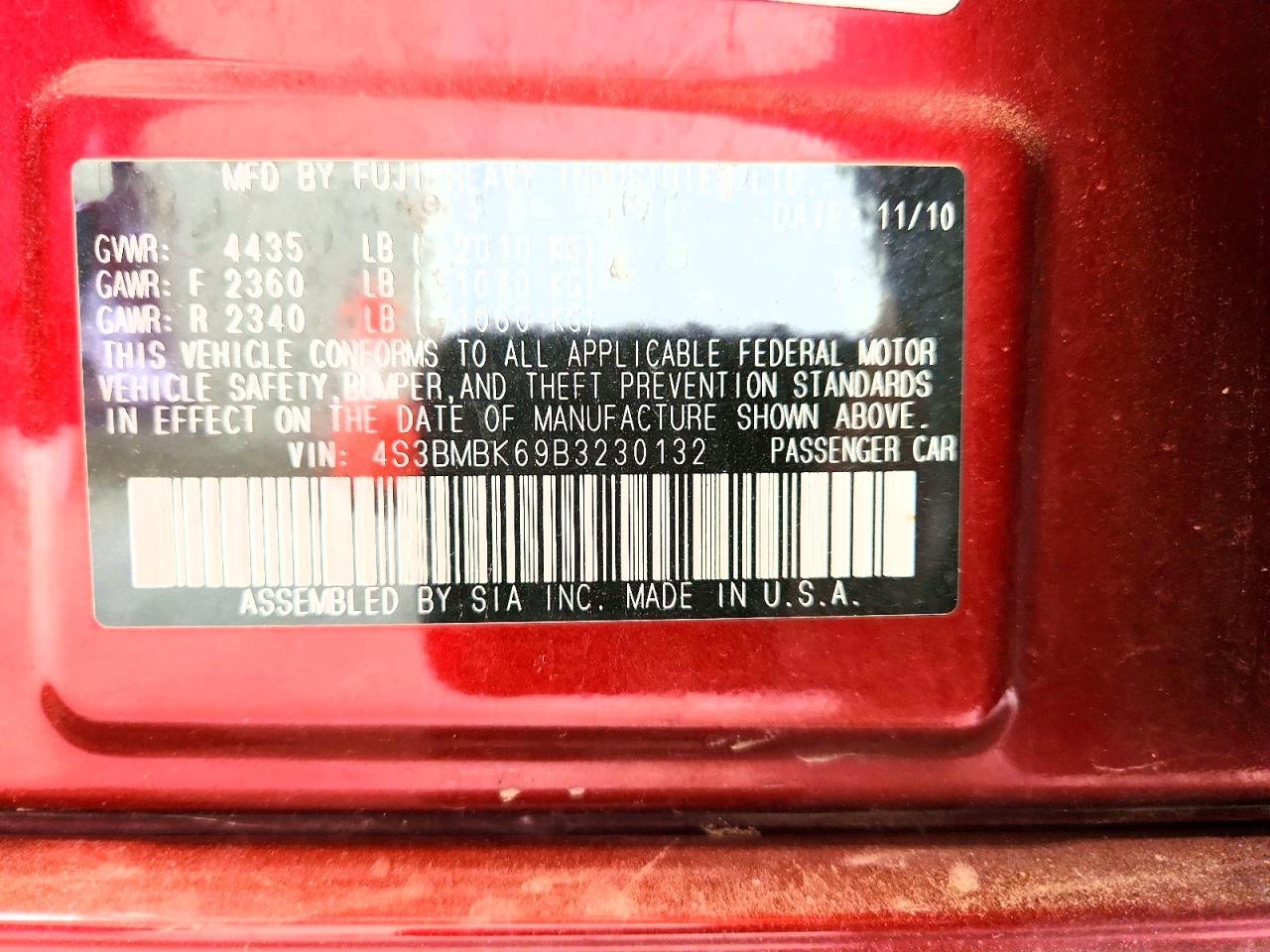 2011 SUBARU Legacy