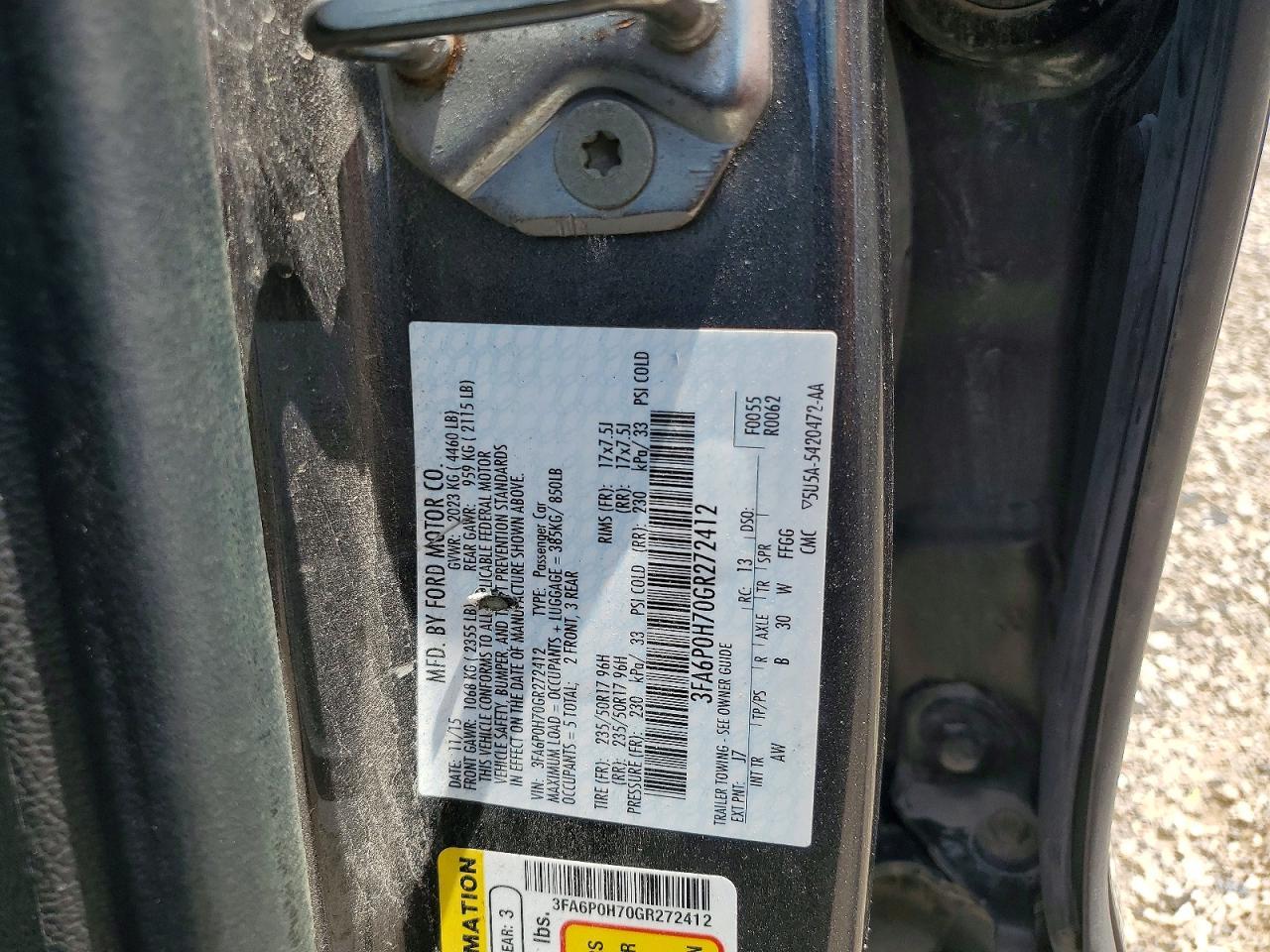 2016 FORD FUSION