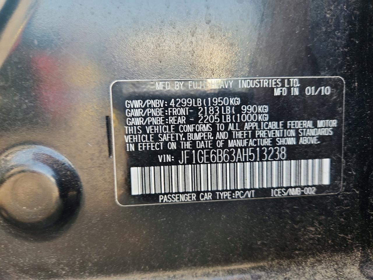 2010 SUBARU IMPREZA