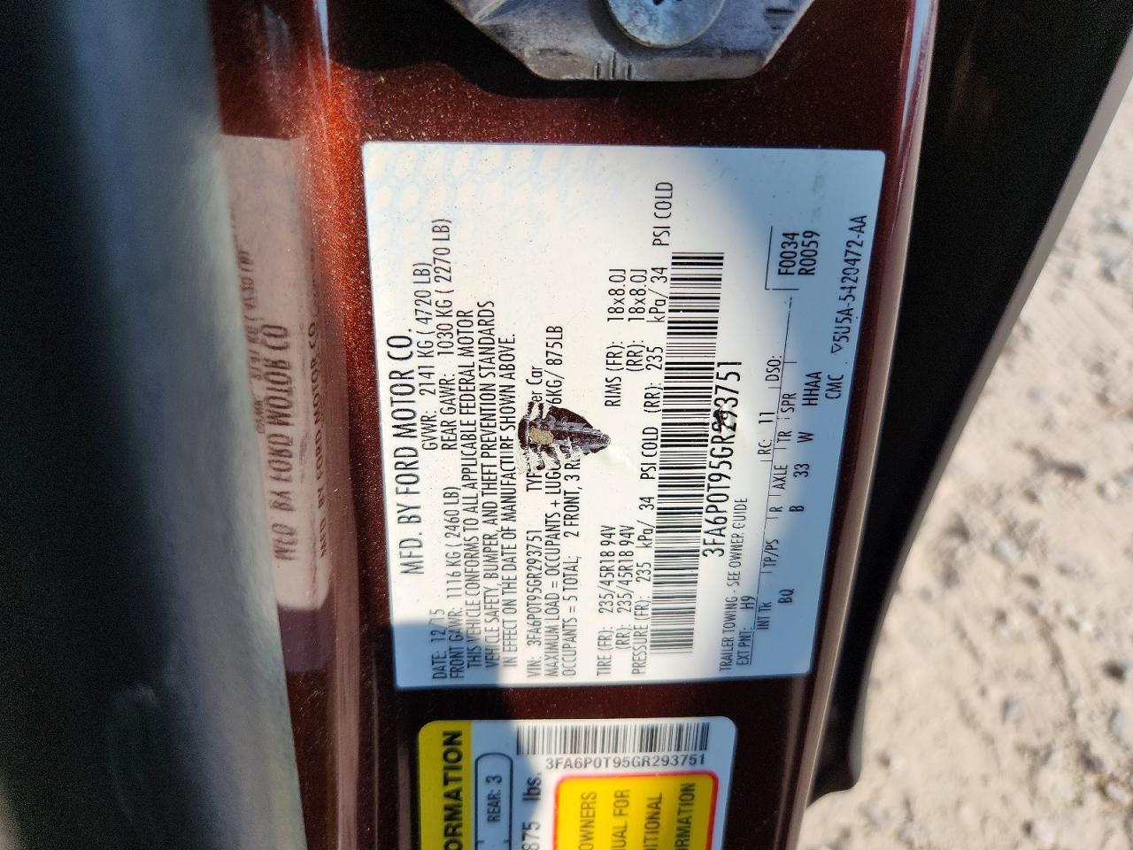 2016 FORD FUSION