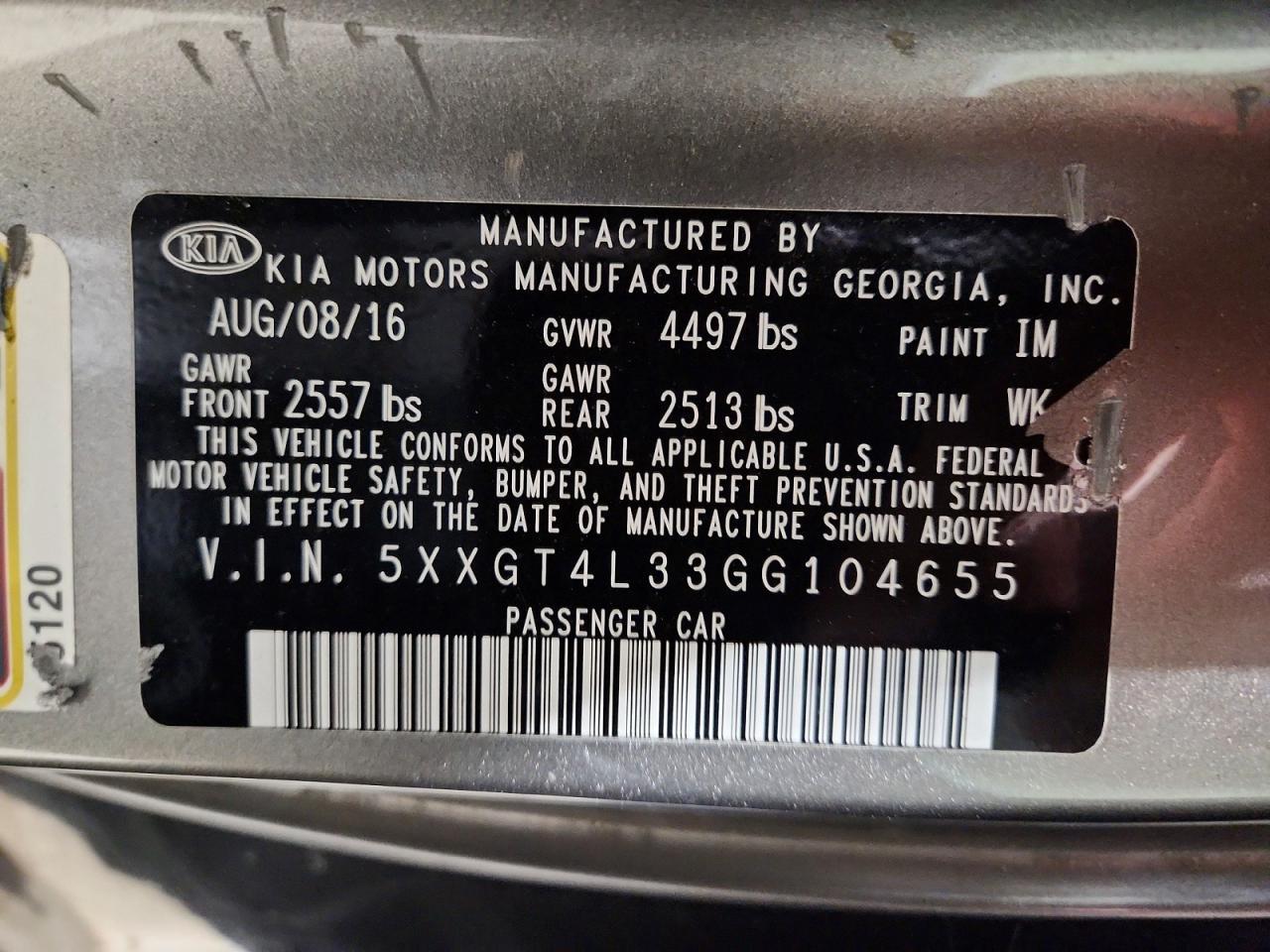2016 KIA OPTIMA