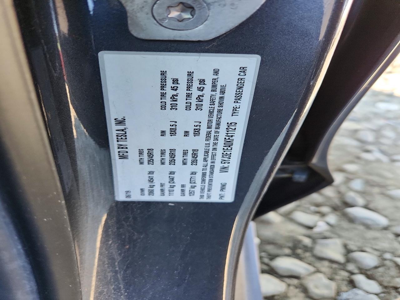 2019 TESLA MODEL 3