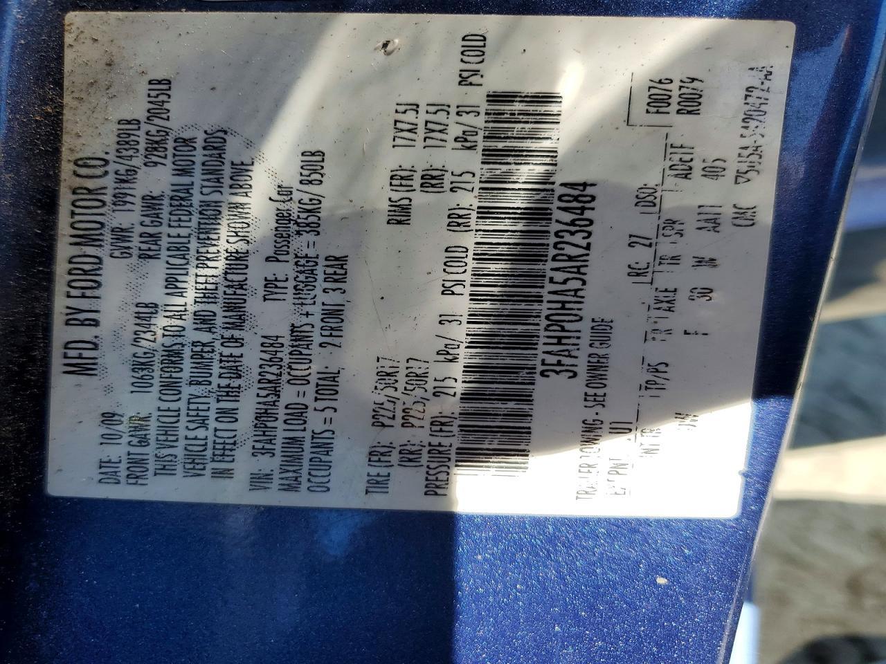 2010 FORD FUSION
