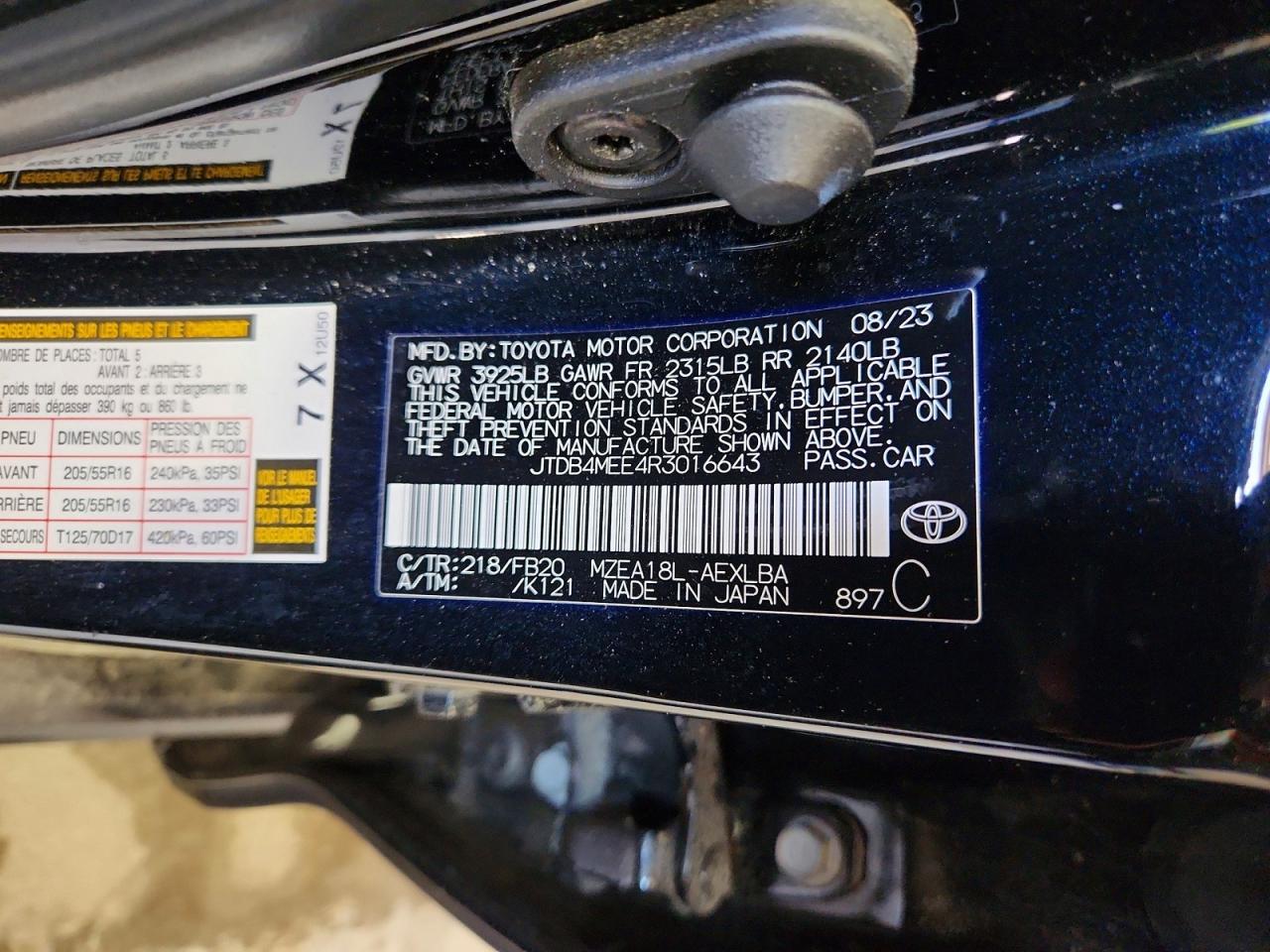 2024 TOYOTA COROLLA