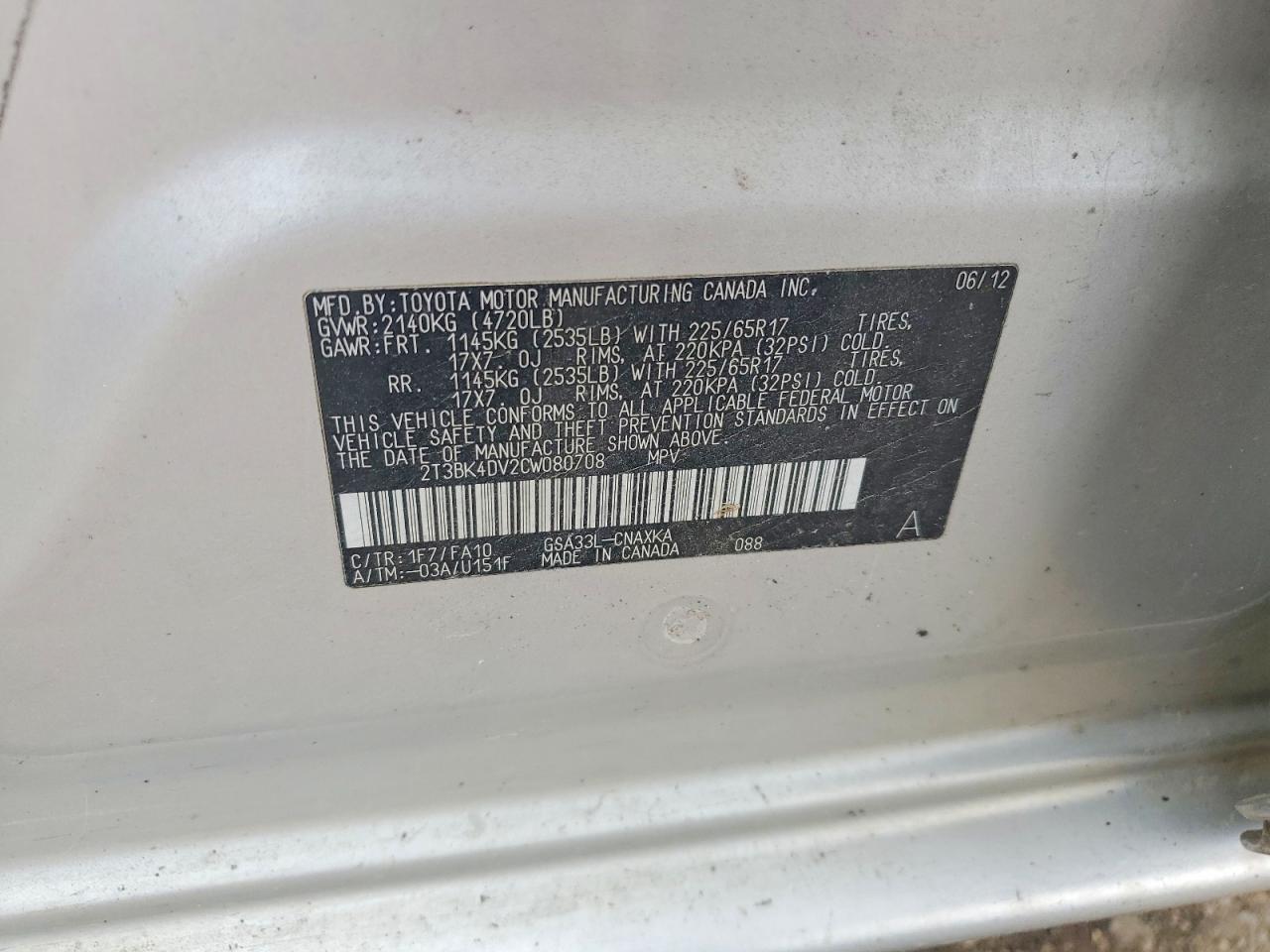 2012 TOYOTA RAV4