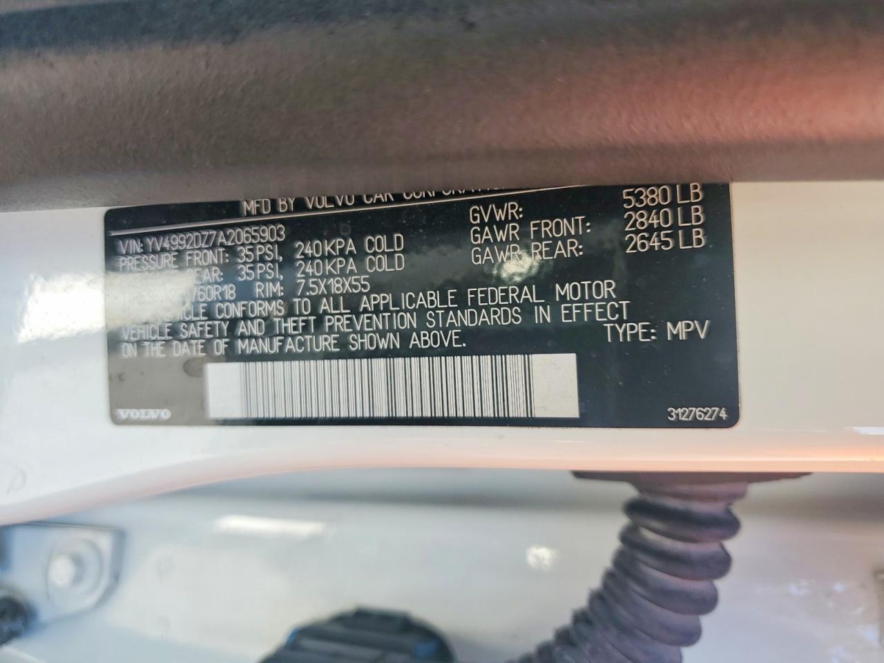 2010 VOLVO XC60